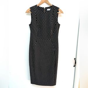 Calvin Klein Fitted Black & White Checked Dress, Size 4